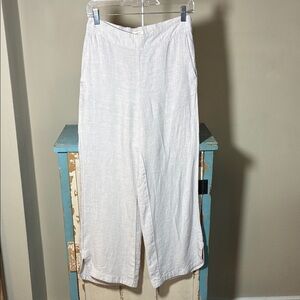Christian Soriano 100% Cream Linen Pull On Pants. Size Small